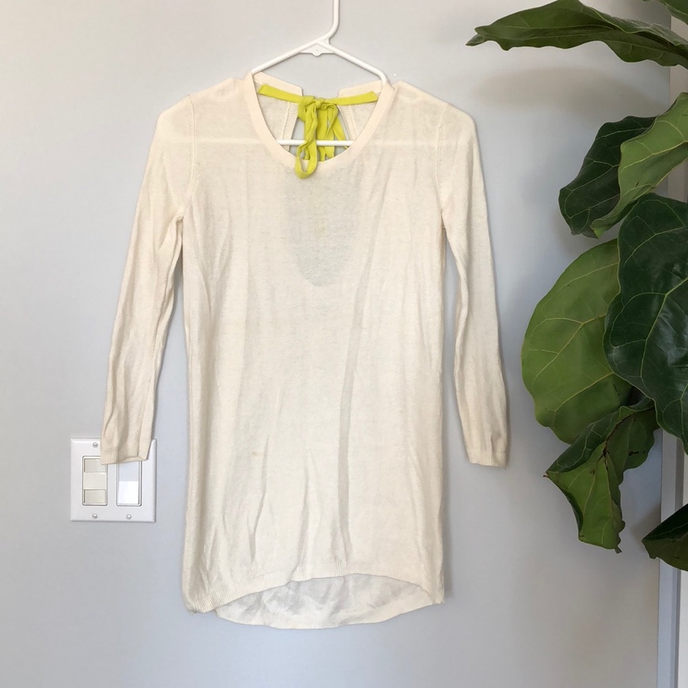 Aritzia Babaton Cream Sweater with back tie